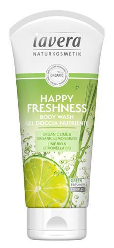 Lavera Sprchový a koupelový gel Happy Freshness Bio limetka a Bio citronová tráva (Body Wash Gel) 200 ml