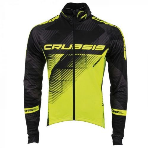 Crussis cyklistická bunda CRUSSIS černá-fluo žlutá - S