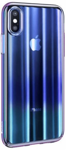 BASEUS Aurora Series stínovaný ochranný kryt pro Apple iPhone XS Max, čirý - modrý, WIAPIPH65-JG03