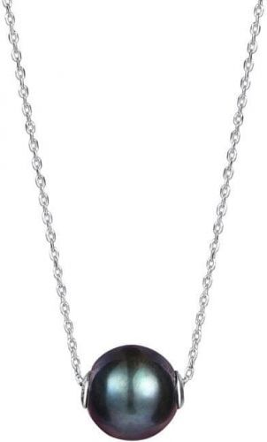 JwL Luxury Pearls Dámský náhrdelník s pravou černou tahitskou perlou JL0582 (řetízek, přívěsek) stříbro 925/1000