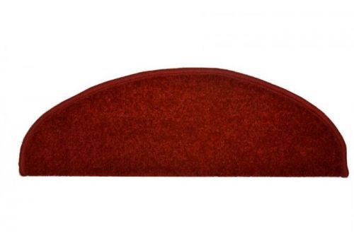 Vopi koberce Nášlapy na schody vínový Eton půlkruh - 24x65 půlkruh (rozměr včetně ohybu) Červená