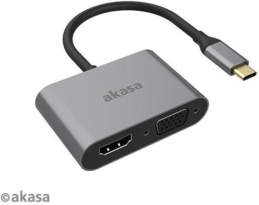 AKASA - adaptér Type-C na HDMI a VGA (AK-CBCA23-18BK)