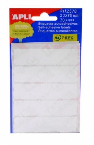 Samolepicí etikety- Apli - bílé - 20 x 75 mm - 30 ks - A02678