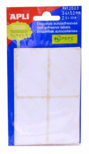 Samolepicí etikety- Apli - bílé - 34 x 53 mm - 24 ks - A02683
