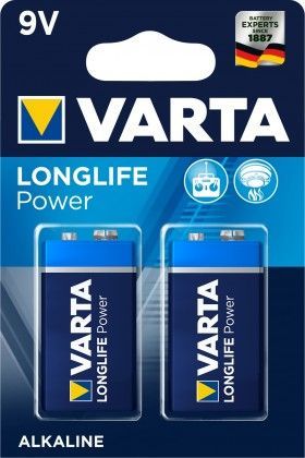 Alkalické baterie alkalické baterie varta longlife power 9v, 2ks