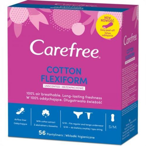 Carefree Cotton Flexiform slipové vložky 56 ks