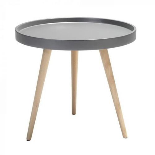 Šedý konferenční stolek s nohami z bukového dřeva Furnhouse Opus, Ø 50 cm
