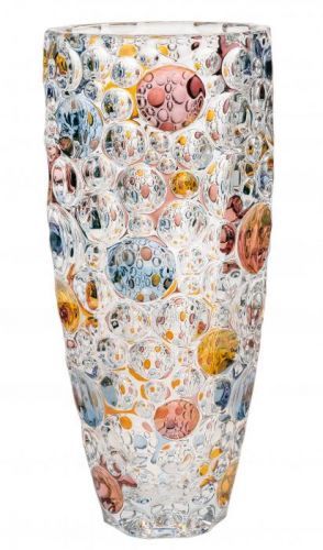 Bohemia Jihlava skleněná váza Lisboa (barevná varianta) 35,5 CM