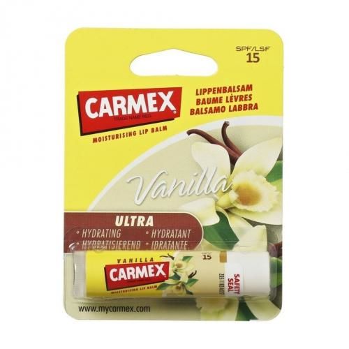 Carmex Vanilla SPF15 4,25 g hojivý balzám v tyčince s příchutí vanilky pro ženy