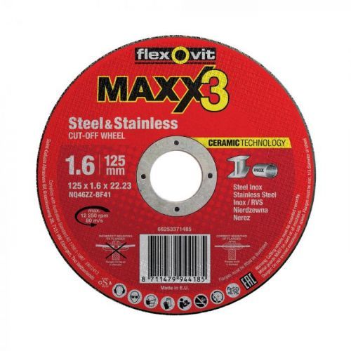 Kotouč korundový na nerezovou ocel Flexovit Maxx3 125×1,6 mm