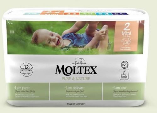 MOLTEX Plenky Pure & Nature Mini 3-6 kg (38 ks)