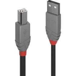 USB 2.0 kabel LINDY LINDY 10m USB 2.0 Typ A/B Kabel Anthra 36677, 10 m, černá