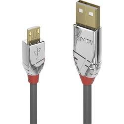 USB 2.0 kabel LINDY LINDY 5m USB 2.0 A/Micro-B Kabel Cromo 36654, 5 m, šedá