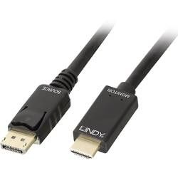 DisplayPort / HDMI kabel LINDY [1x zástrčka DisplayPort - 1x HDMI zástrčka] černá 5 m