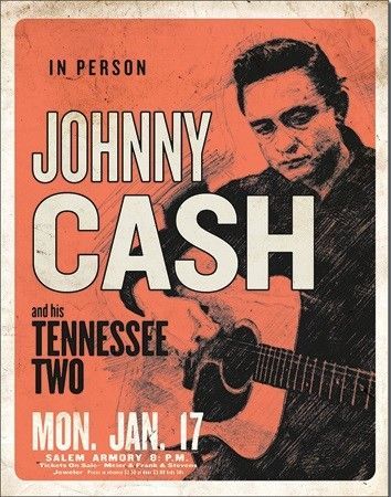 DESPERATE Plechová cedule  Johnny Cash & His Tennessee Two, (32 x 41 cm)