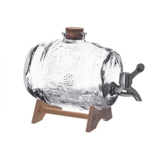 Soudek sklo+kohoutek+stojan dřevo 1 l ORION