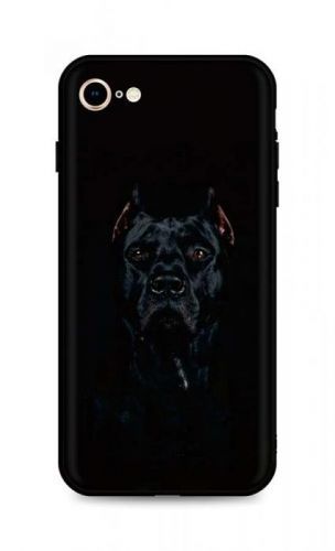 Kryt TopQ iPhone SE 2020 silikon Dark Pitbull 49322