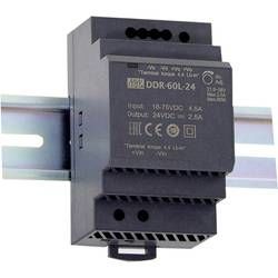 DC/DC měnič napětí na DIN lištu Mean Well DDR-60L-24, 1 x, 24 V/DC, 2.5 A, 60 W