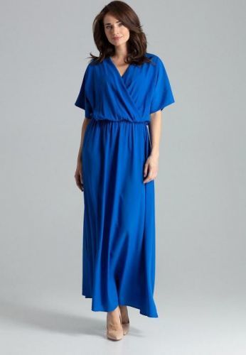 LENITIF Dlouhé elegantní šaty L055 Sapphire Velikost: S