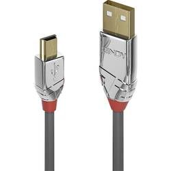 USB 2.0 kabel LINDY LINDY 5m USB 2.0 A/Mini-B Kabel Cromo 36634, 5 m, šedá