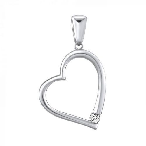 Stříbrný přívěsek se zirkony SRDCE - QRP521
