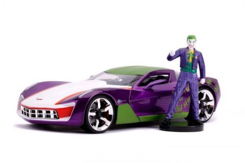 Jada Toys | Batman - DC Comics Diecast Model 1/24 2009 Chevy Corvette Stingray s figurkou Jokera