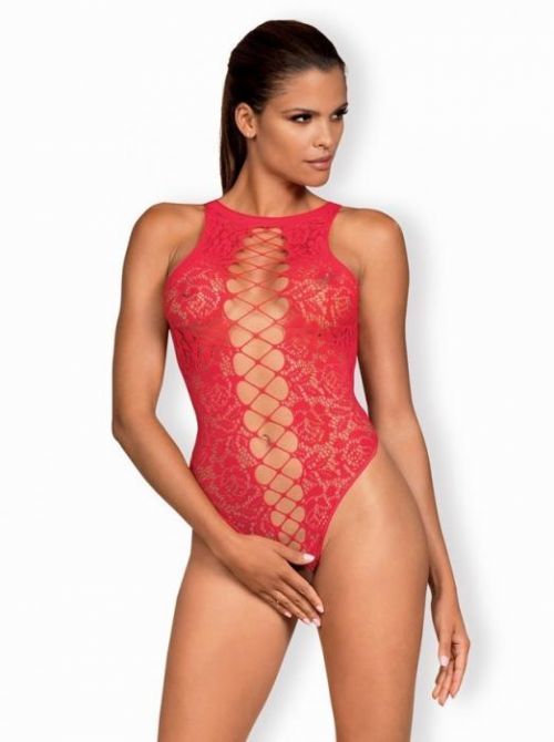 Žhavé body B120 teddy red - Obsessive - S/M/L - červená