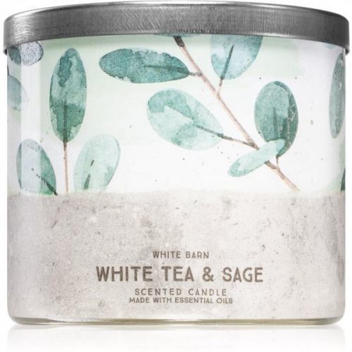 Bath & Body Works White Tea& Sage vonná svíčka 411 g