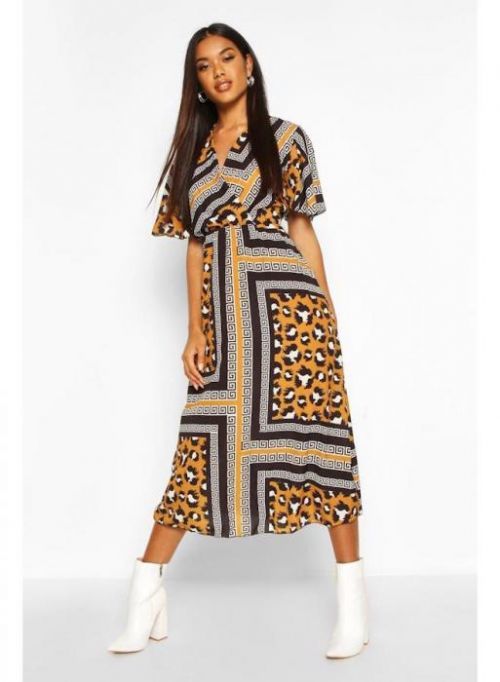 Midaxi šaty s leopard vzorem