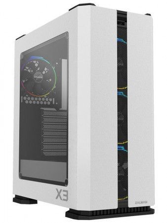 Zalman Chasis X3 white (Tempered glass,4 X RGB LED FANS,2 x RGB LED bars on top), X3_white