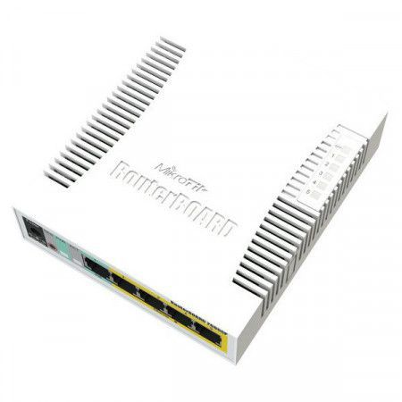 Mikrotik RouterBOARD RB260GSP/ nastavitelný 5-portový gigabit smart switch SFP cage/ SwOS/ zdroj, PoE out, CSS106-1G-4P-1S