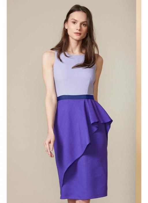 Dvoubarevné šaty s peplum sukní