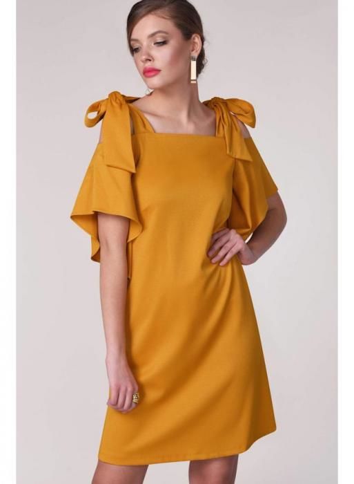 Tunikové šaty v hořčičně žluté