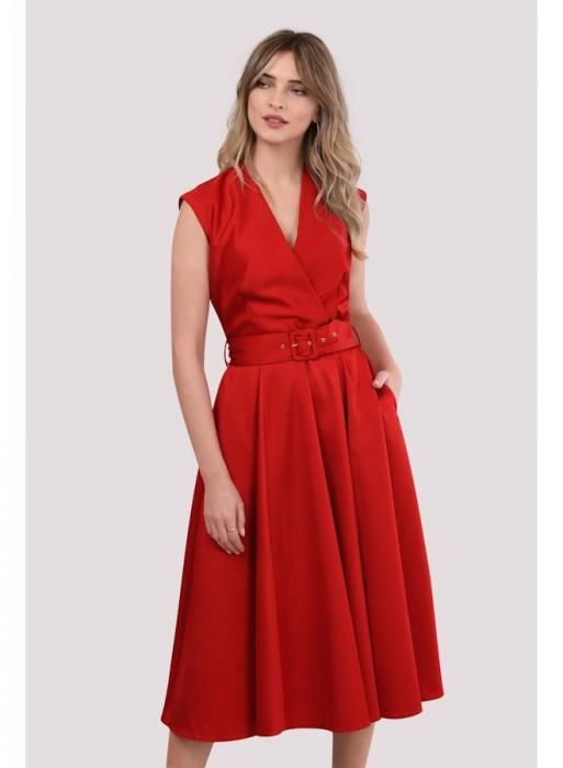 Zavinovací šaty v červené barvě