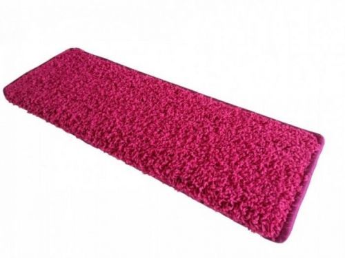 Vopi koberce Nášlapy na schody růžové Color Shaggy obdélník - 24x65 obdélník (rozměr včetně ohybu) Růžová