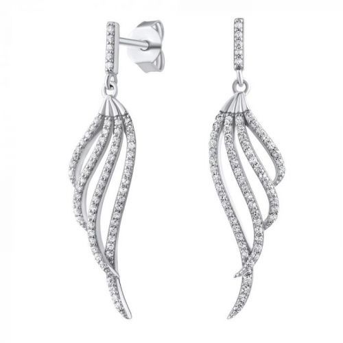 SILVEGO luxusní stříbrné náušnice se zirkony na puzetu - MW01861B