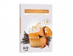Nohelgarden Svíčka čajová VANILKOVÝ CUPCAKE vonná 6ks