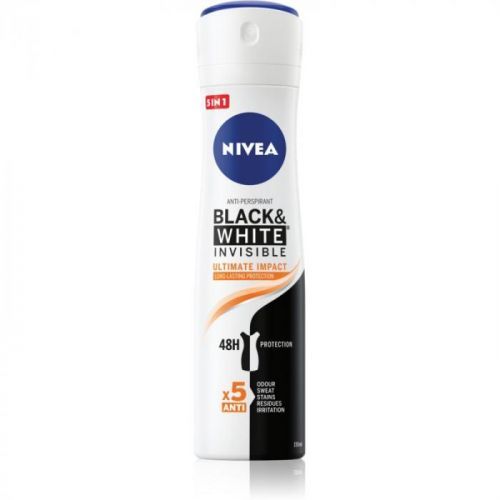 Nivea Invisible Black & White Ultimate Impact antiperspirant ve spreji 48h 150 ml