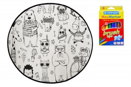 Butter Kings Dětský kusový koberec Happy Friends - 130x130 (průměr) kruh cm Bílá