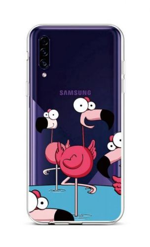 Kryt TopQ Samsung A30s silikon Cartoon Flamingos 45258