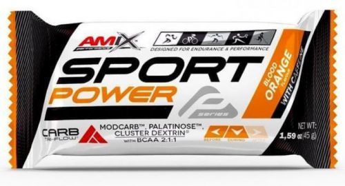 Amix Nutrition Amix Sport Power Energy Bar s kofeinem 45 g červený pomeranč