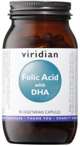 VIRIDIAN Folic Acid with DHA 90 kapslí