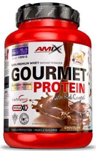 Amix Nutrition Amix Gourmet Protein 1000 g bílá čokoláda - jahoda