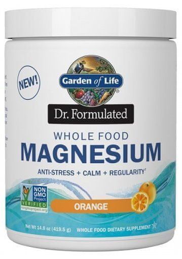 Garden of Life Magnesium Dr. Fomulated - Hořčík 419,5 g pomeranč