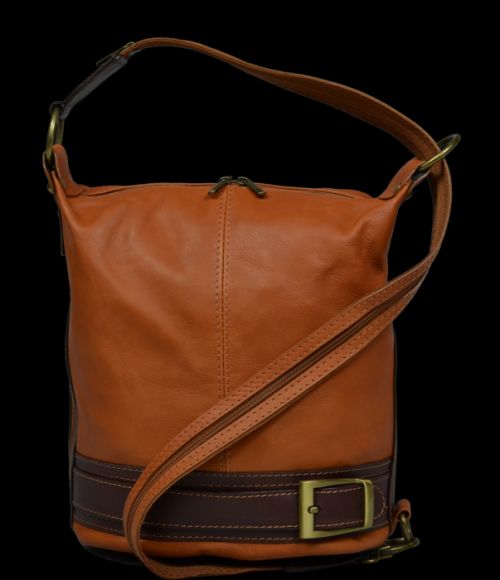 Kožená kabelka crossbody Adele Camel