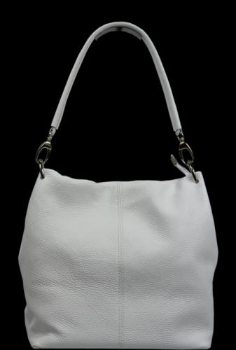 Bílá kožená kabelka Fiora Bianca