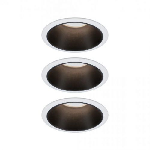 PAULMANN Vestavné svítidlo LED Cole 3x6,5W bílá/černá mat 3-krokové-stmívatelné 2700K teplá bílá 934.02 93402