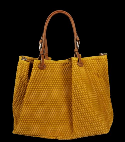 Žlutá kožená kabelka Belloza Gialla Scura