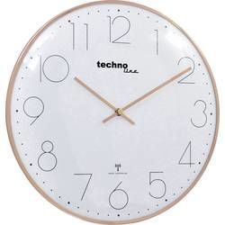 DCF nástěnné hodiny Techno Line Funkwanduhr WT 8235 rose-gold WT 8235 gold optik, vnější Ø 350 mm, růžovozlatá