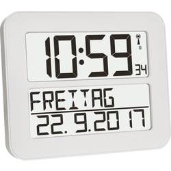 DCF nástěnné hodiny TFA Dostmann TimeLine MAX 60.4512.02, bílá, černá
